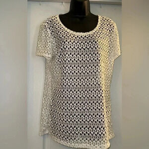 Notations beautiful sheer short sleeve top